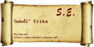 Sebő Erika névjegykártya